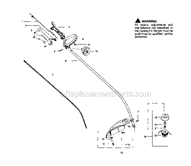 Drive ShaftHandleShield Diagram and Parts List for FX265  Weed Eater Trimmer